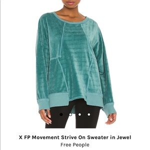 NWT Free People Strive On Sweater in Jewel